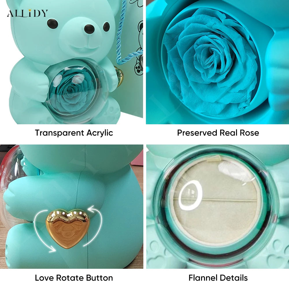 Ours avec rose éternelle